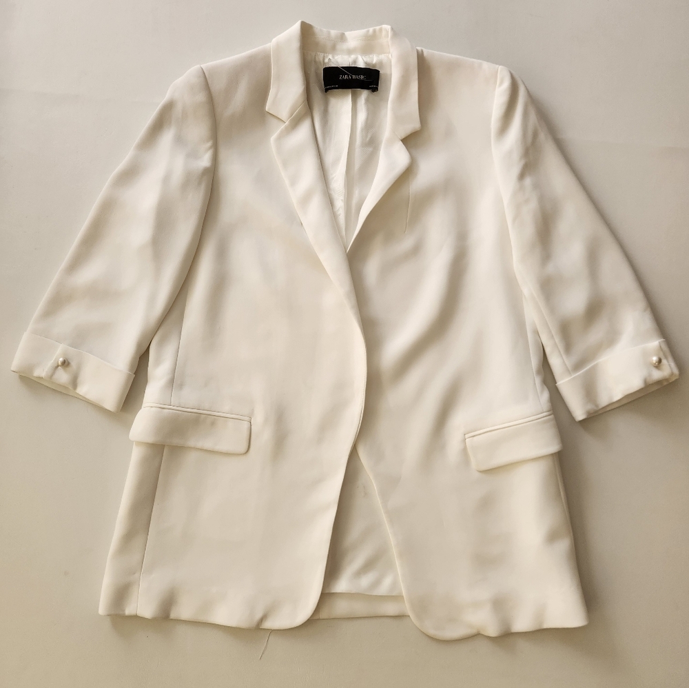Zara Basic Open Front Blazer Jacket - image 3